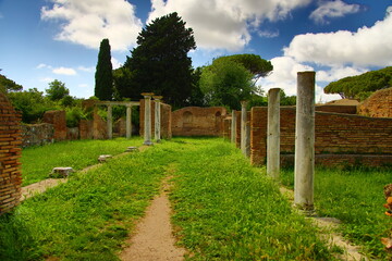 Ruins of ancient Roman Buildings Ostia Antica