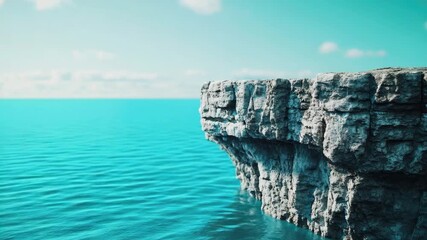 A rugged coastline with a steep cliff dropping into the sea