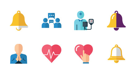 Medical Icons for Healthcare: A collection of clean, modern, and colorfully illustrative medical icons, perfect for web and graphic design projects related to health, wellness, and medical concepts.