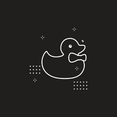 duck vector icon logo rubber duck bath shower cartoon character illustration bird farm animal symbol doodle