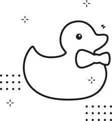 duck vector icon logo rubber duck bath shower cartoon character illustration bird farm animal symbol doodle