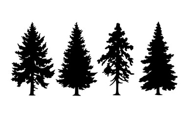 set of trees vector illustration 