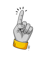 Minimalist grayscale hand with bright yellow wristband