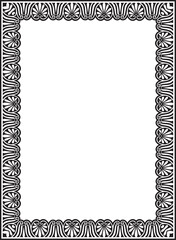 Vector black monochrome classic Greek square ornament. Rectangle of Ancient Greece and Roman Empire. Byzantine painting of walls, floors and ceilings. Decoration of European palaces.
