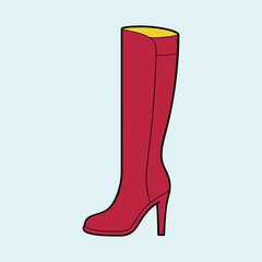 vector illustration of a thigh high boots