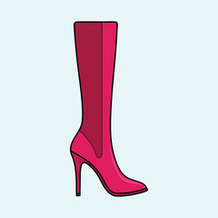 vector illustration of a thigh high boots