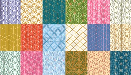 Geometric patterns, various colors