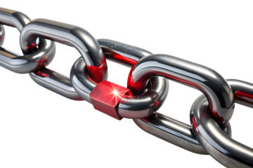 Broken Chain Link on Transparent Background