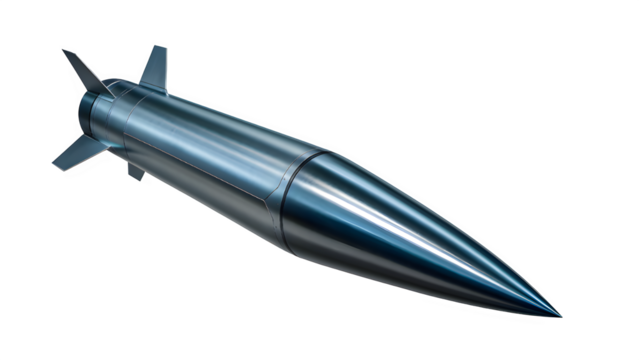 Transparent Hypersonic Missile Render – Futuristic Weapon PNG Cutout