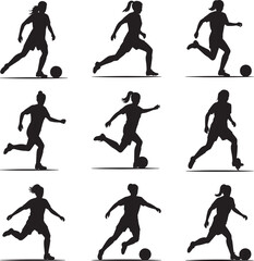 Obraz premium Dynamic Silhouettes of Soccer Players in Action