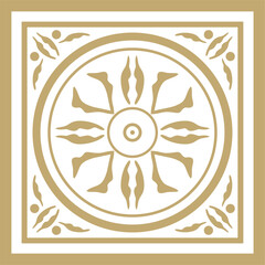 Vector gold ancient Roman ornament elements. Classic European parts of patterns. Lili and Krovns
