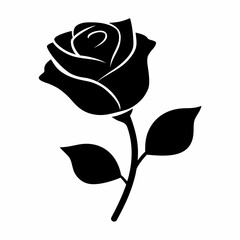 Rose — outline floral vector art