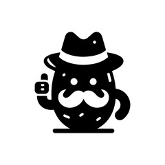 Stylish Cactus Character with Hat and Mustache Giving Thumbs Up.