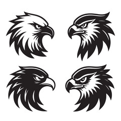 Eagle Head Silhouette Vector Set