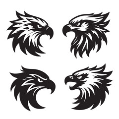 Eagle Head Silhouette Vector Set