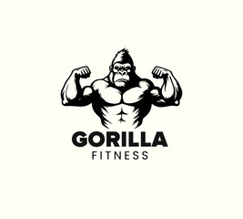 Gorilla Fitness Logo with Biceps Flex