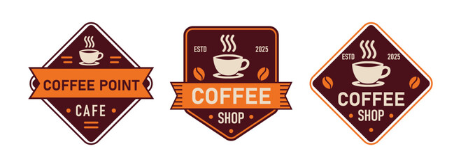 Obraz premium Coffee Shop Cafe Emblem Vector Set