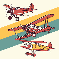 retro vector illustration of airplane