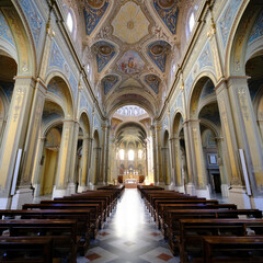 Historic cathedral of Saints Pietro and Marco in Alessandria, Italy: interior