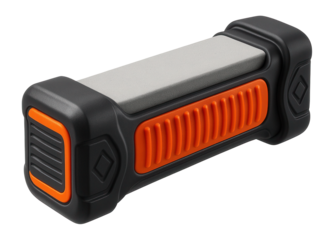 Portable whetstone with a rubber casing for field sharpening tasks