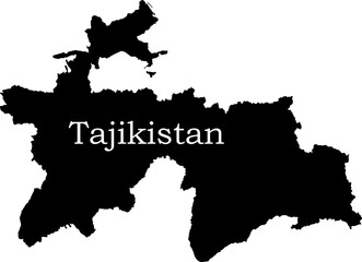 Tajikistan Country Map with National Flag Design
