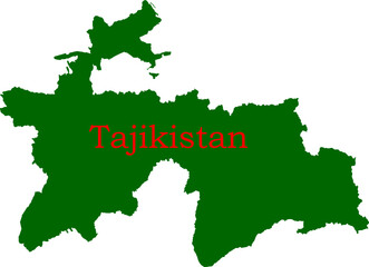 Tajikistan Country Map with National Flag Design