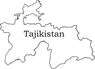 Tajikistan Country Map with National Flag Design