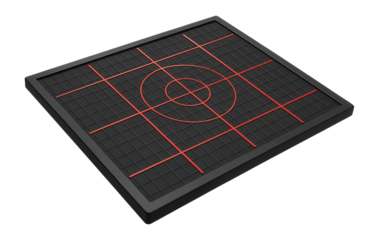 Rubber target mat with grid design for spear throwing exercises