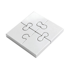 Four White Puzzle Pieces Connected Together jigsaw puzzle