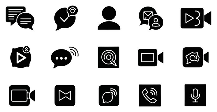 UI UX Web App Design Vector Icon Set &ndash; Minimal Flat Symbols

