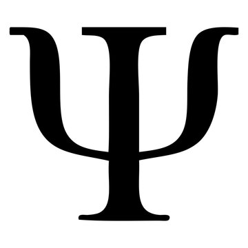 S&iacute;mbolo psicolog&iacute;a. Icono con letra psi del alfabeto griego	