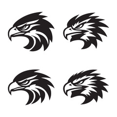 Obraz premium Eagle Head Silhouette Vector Set
