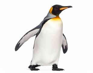 Obraz premium King Penguin Standing on White Background