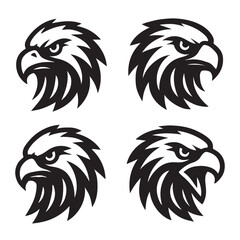 Eagle Head Silhouette Vector Set