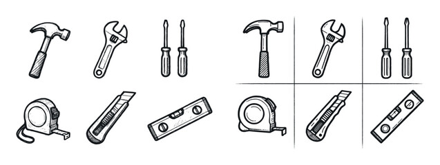 Fototapeta premium Hand-Drawn Tool Icons