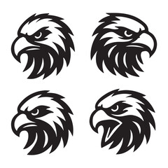 Eagle Head Silhouette Vector Set
