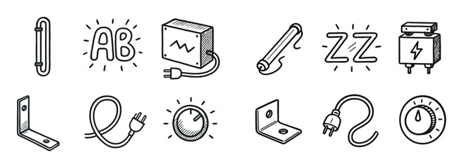 Fototapeta premium Neon Sign Icon Set