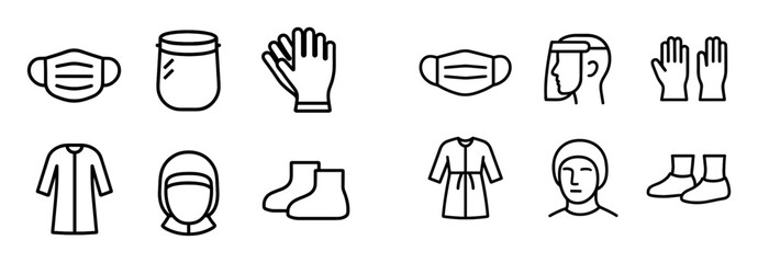 Minimalist PPE Icons