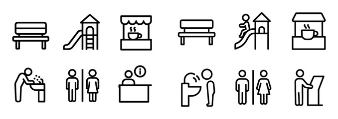 Supermarket Amenities Icons