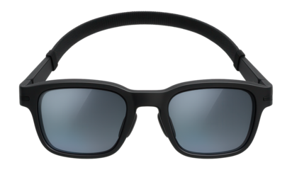 High-tech smart glasses with foldable arms and holographic projection capabilities