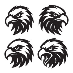 Eagle Head Silhouette Vector Set