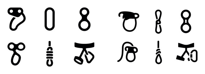 Canyoneering Icons Set