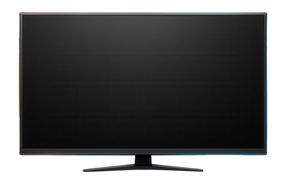 Gaming panel TV with a high refresh rate and customizable RGB lighting on the back