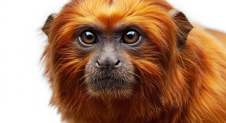 Naklejka premium 輝く金色の毛並み 愛らしい瞳 鮮明なサル写真. AI Generated