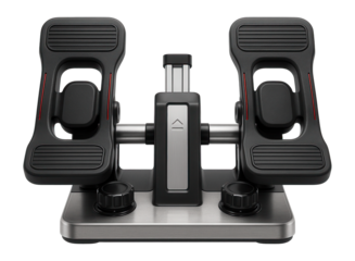 Pedal set with adjustable spacing and progressive resistance for flight simulators