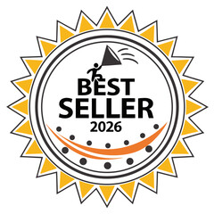 Best Seller 2026 Vector Badge &ndash; Sunburst Style Award Emblem