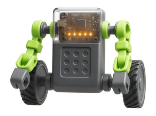 Educational robotic kit with snap-together parts and a microcontroller for custom coding projects