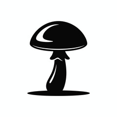 Simple black silhouette of a mushroom