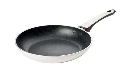 A high quality cooking wok with a comfortable handle isolated on transparent background for culinary use