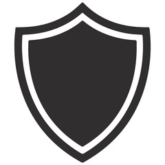 Shield Sillouette Vector Isloated On White Background